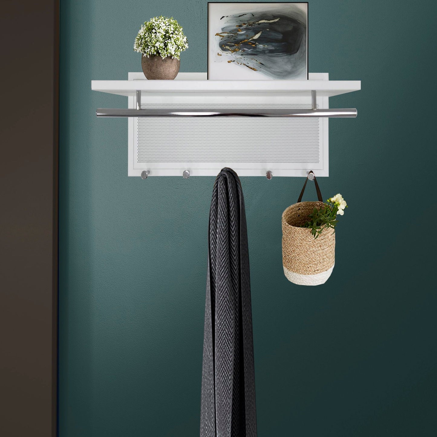Esyspot Hook Wall Mount With Shelf for Storage