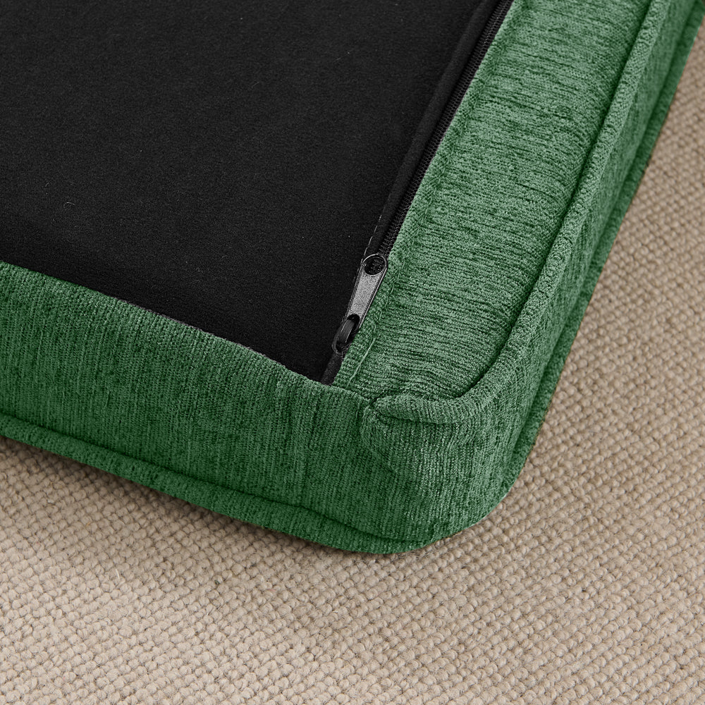 Elegant Rectangular Pet Bed for Oversized Dogs in green fabric with zipper, HouseOfZazla on Tampa Home & Garden Store