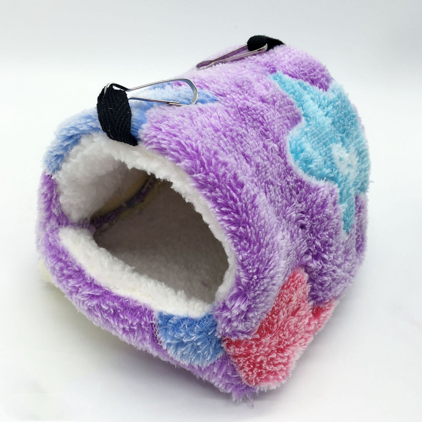 Hamster warm sleeping bag nest plush pastel lilac blue with white lining on Tampa Home & Garden Store