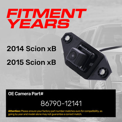 Backup camera OEM replacement for 2014–2015 Toyota Scion xB, Master Tailgaters, 86790-12141 on Tampa Home & Garden Store