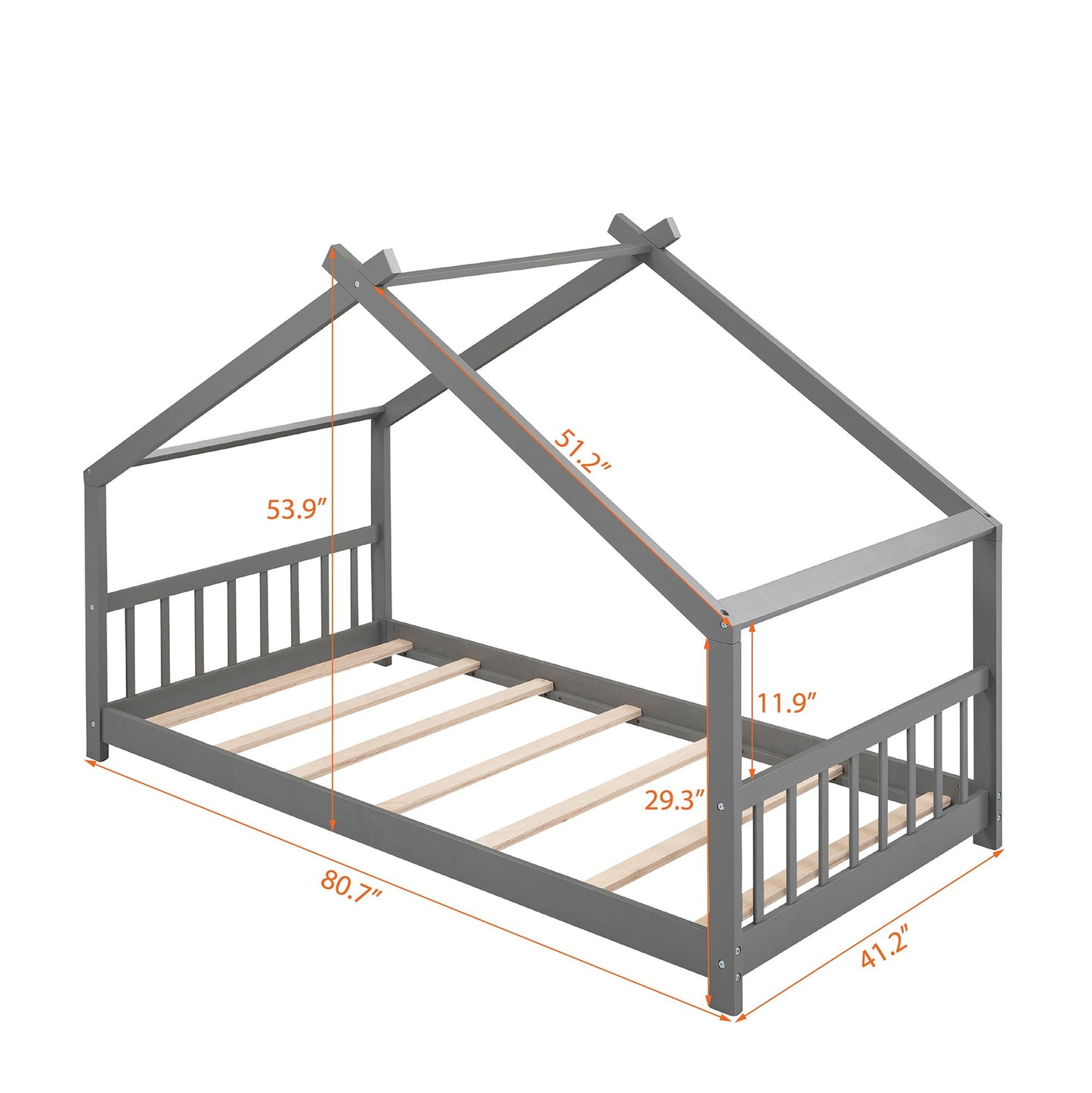 Playhouse Design Bed with Cozy Roof for Kids