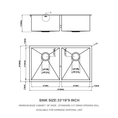 Undermount Double Bowl Sink and Brushed Nickel