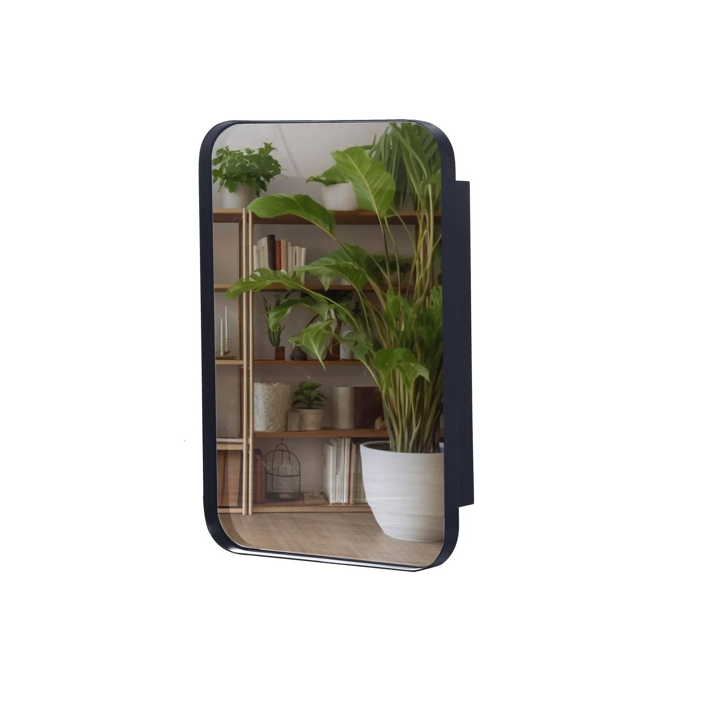 Medicine cabinet with navy metal frame, mirrored door, adjustable shelves Unique Piece Furniture on Tampa Home & Garden Store