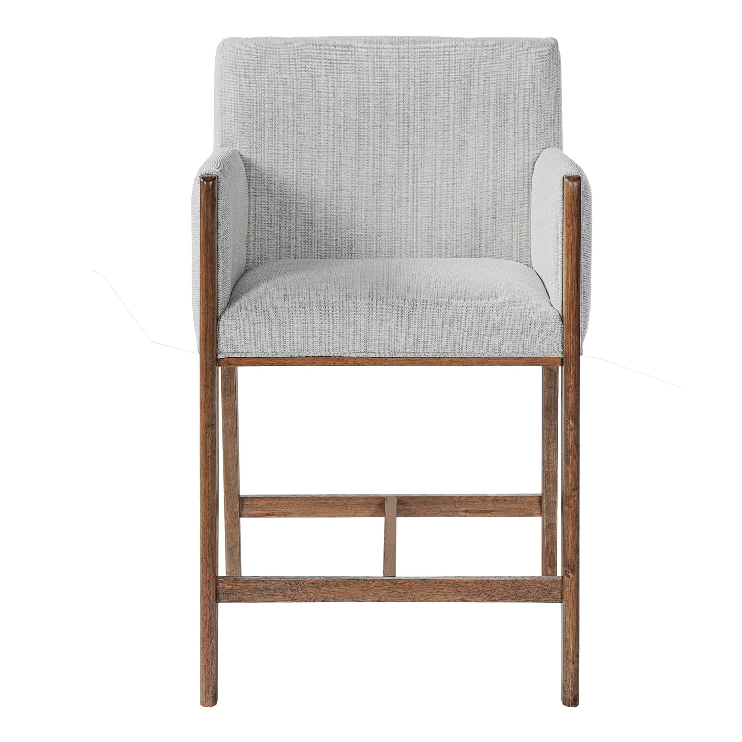 24 Inch Beige Counter Stools With Arms Set of Two
