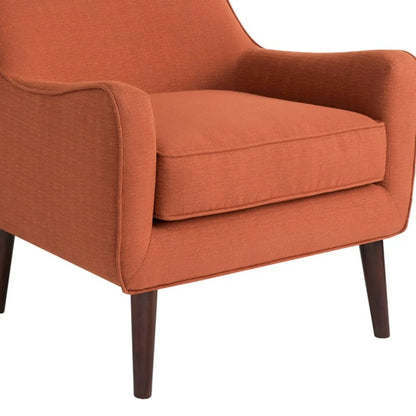 Accent Chair Upholstered With Legs Burnt Orange