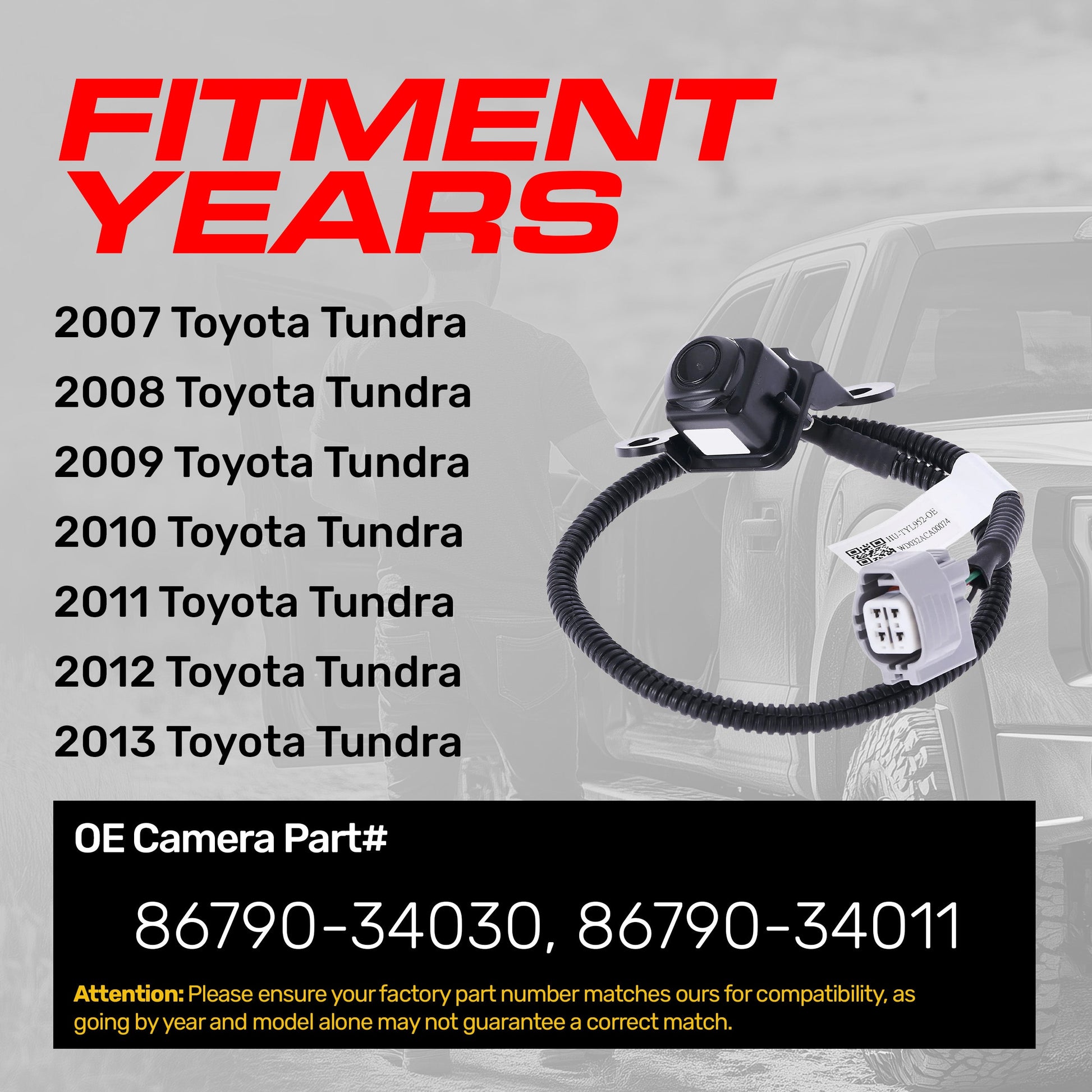 Backup camera for Toyota Tundra 2007–2013 by Master Tailgaters, 86790-34011/34030 on Tampa Home & Garden Store