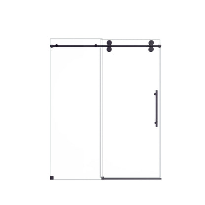 Shower door clear tempered frameless sliding by HouseOfZazla with black hardware on Tampa Home & Garden Store