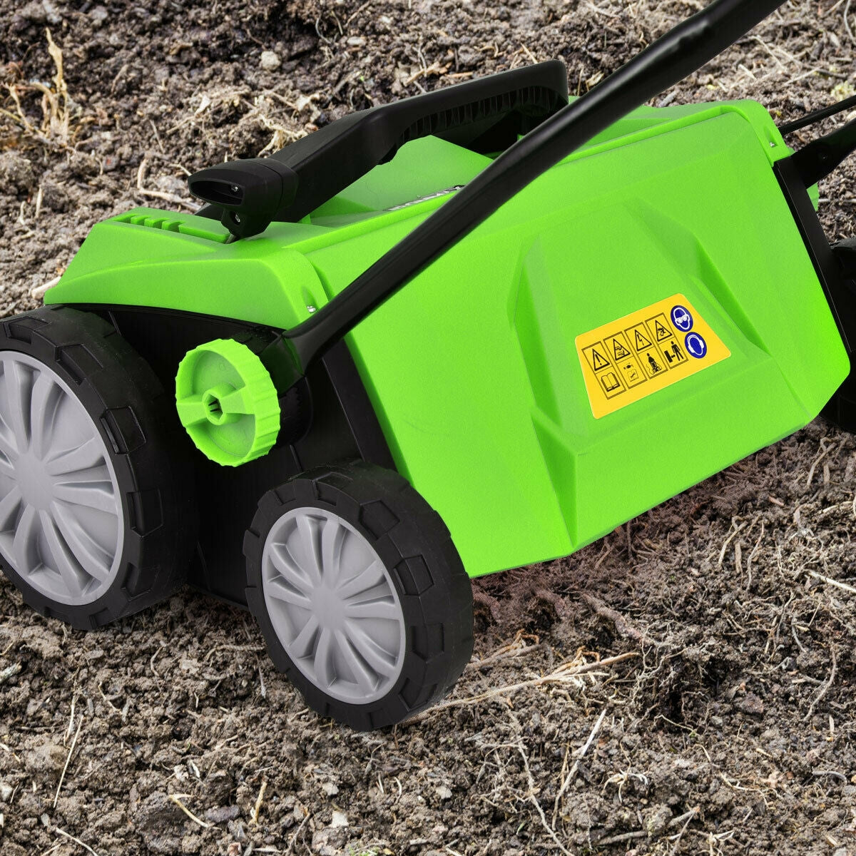 Escarificador eléctrico de 15 pulgadas y 13 amperios con bolsa recolectora y cuchillas extraíbles - Verde