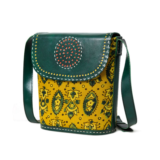 Vibrant Heritage Ajrakh Satchel - Tampa Home & Garden Store
