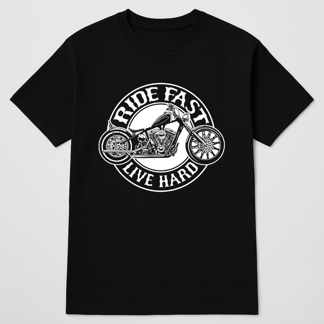 Homecoming Biker Festival T-shirt by BikerZoneZ with black design featuring motorcycle graphic on Tampa Home & Garden Store