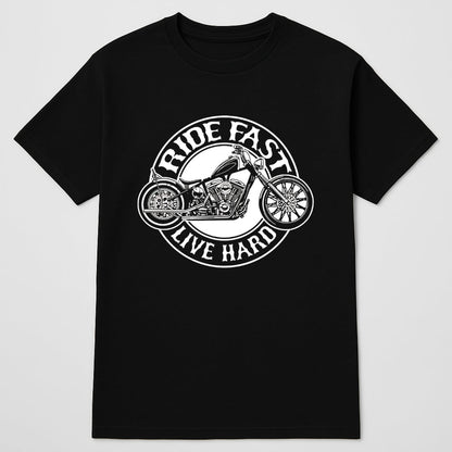 Homecoming Biker Festival T-shirt by BikerZoneZ with black design featuring motorcycle graphic on Tampa Home & Garden Store