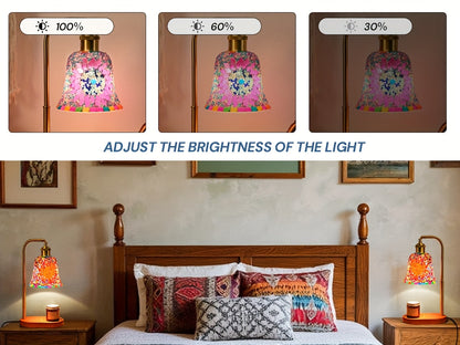 Turkish Mosaic Candle Lamp – Dimmable Glass Table Light for Bedroom & Holidays