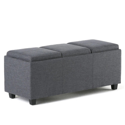 Avalon Upholstered Storage Ottoman With Trays