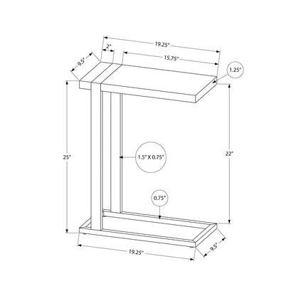 C Shaped Accent Table With Modern Wood Look