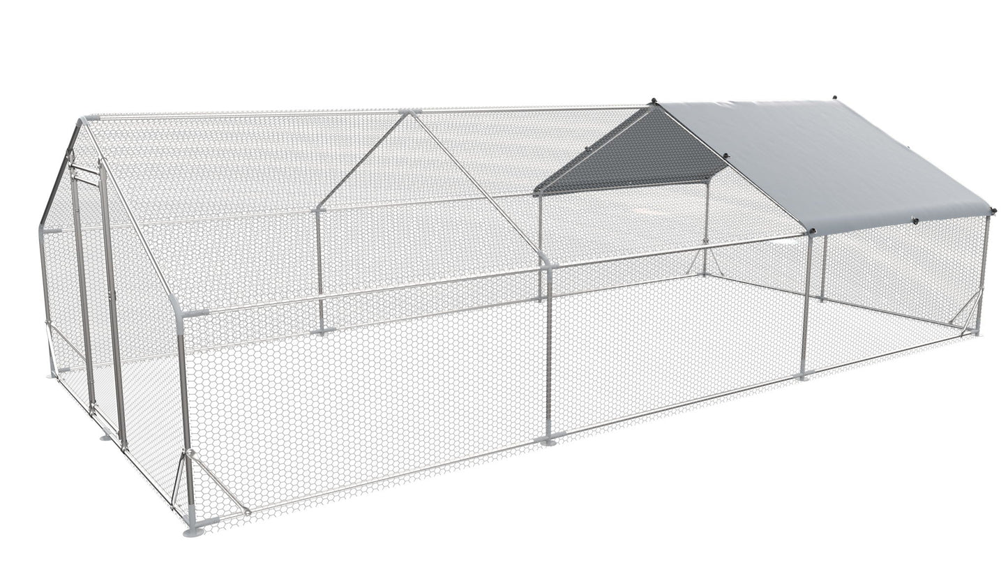 Large Metal Chicken Coop and Waterproof Cover