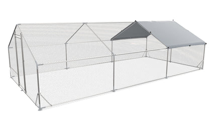 Large Metal Chicken Coop and Waterproof Cover