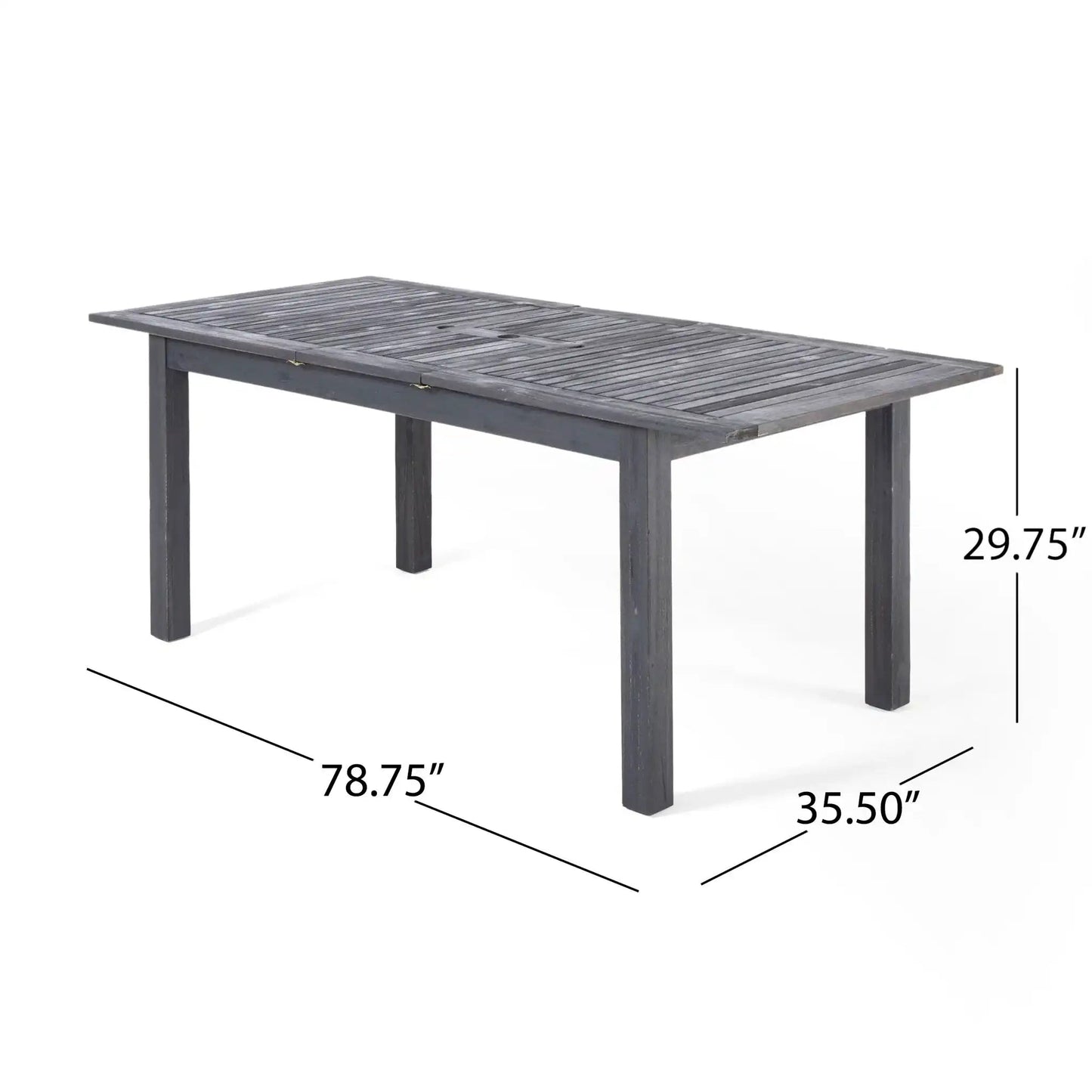 Outdoor Acacia Wood and Expandable Dining Table