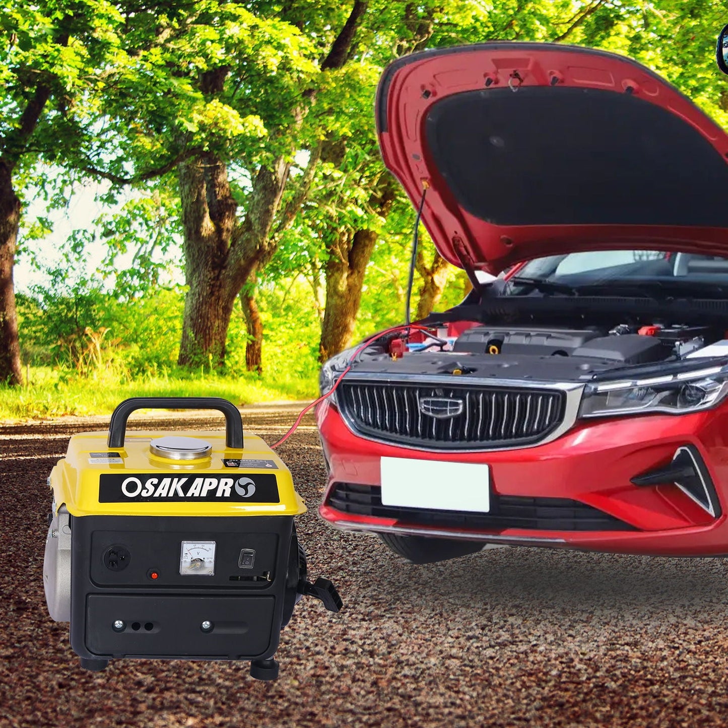 Portable Gas Generator for Quiet Home Use Yellow