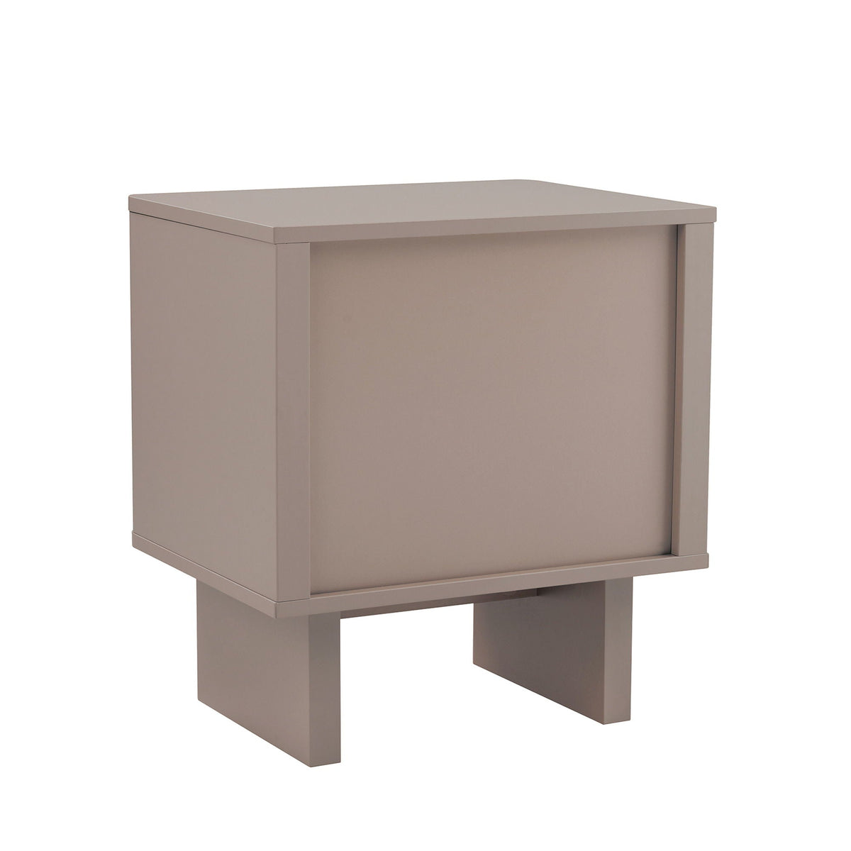 Modern accent nightstand beige with drawer and open lower shelf, boxy legs on Tampa Home & Garden Store