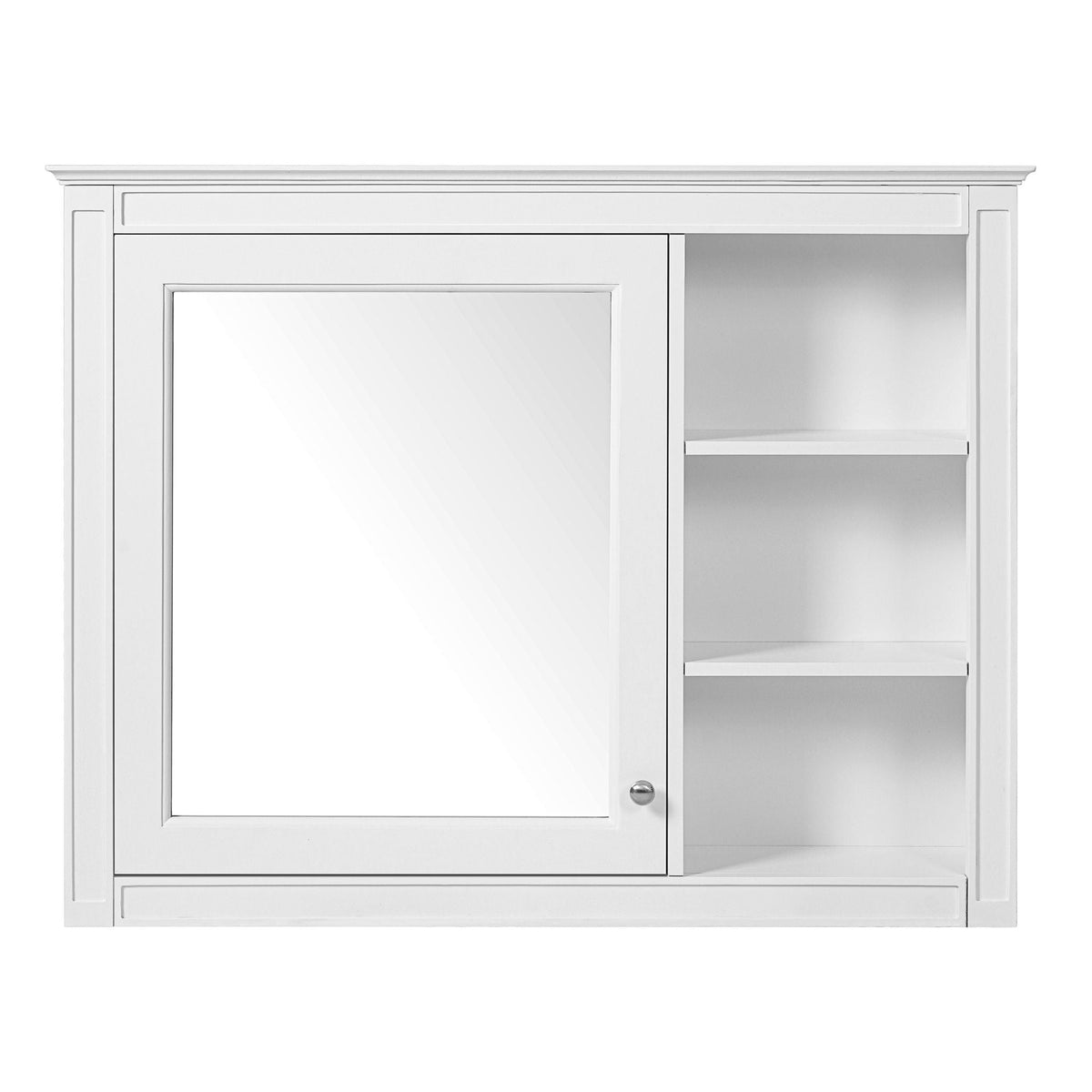 Wall Mounted Medicine Cabinet with Mirror and Adjustable Shelves in White, HouseOfZazla on Tampa Home & Garden Store