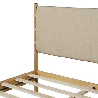 Queen Size Rubber Wood Bed Frame and Headboard