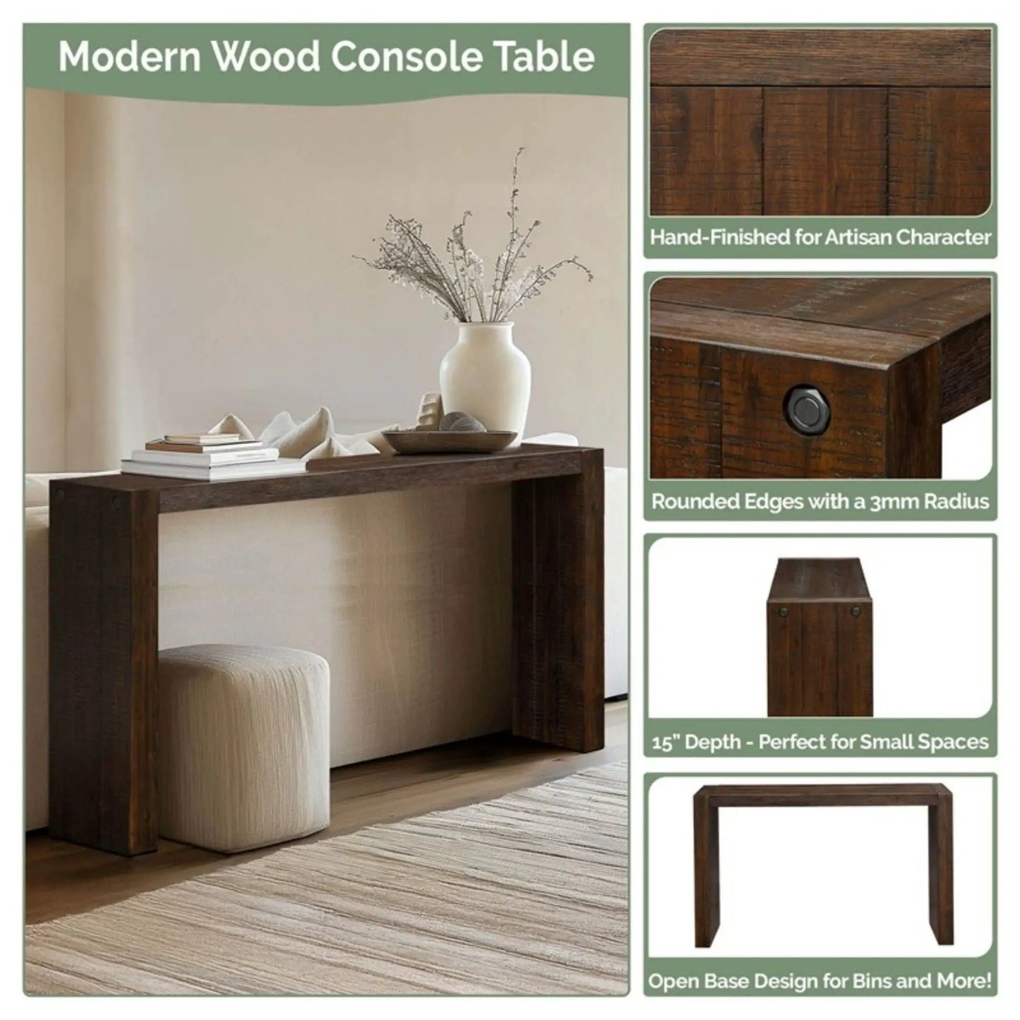 Modern Design Console Table In Tobago Smoke