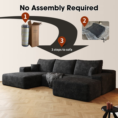 Modern Cloud Sectional Sofa and Corduroy Fabric