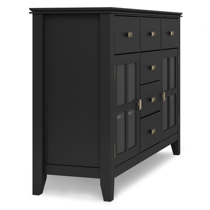 Artisan Sideboard Buffet in black with brass square knobs, by Unique Piece Furniture on Tampa Home & Garden Store