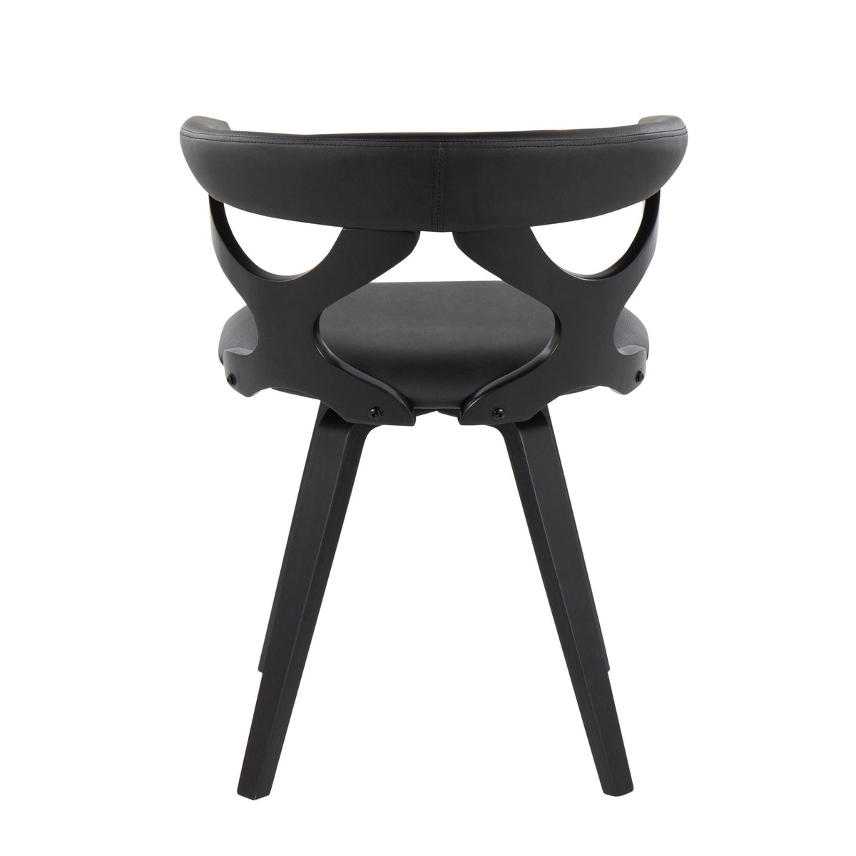 Mid-Century modern kids swivel dining chair black with curved back and sculpted legs on Tampa Home & Garden Store