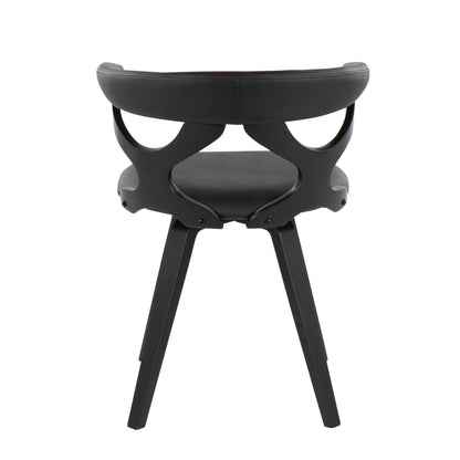 Mid-Century modern kids swivel dining chair black with curved back and sculpted legs on Tampa Home & Garden Store
