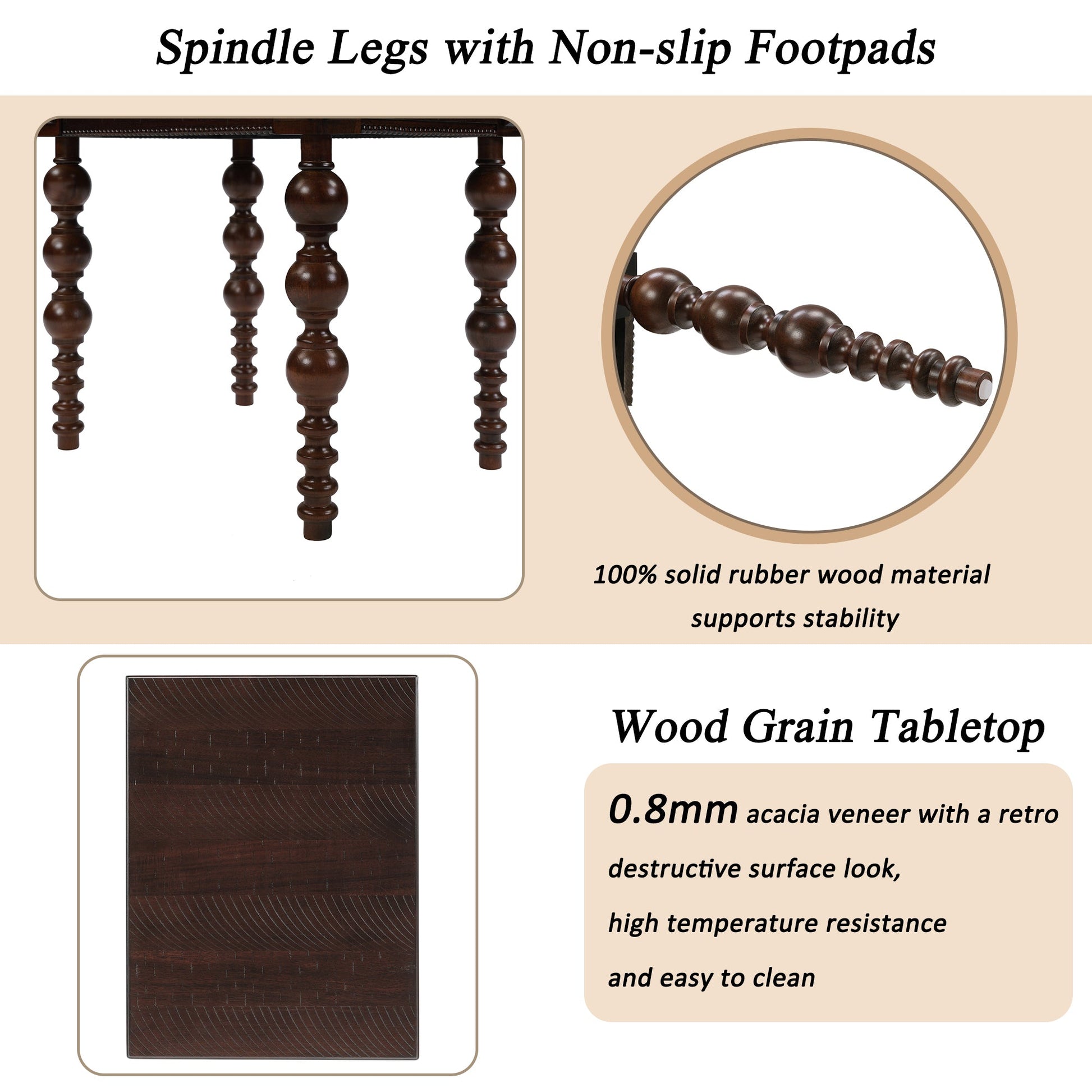 Solid wood end table with drawer in espresso finish, turned spindle legs, HouseOfZazla on Tampa Home & Garden Store