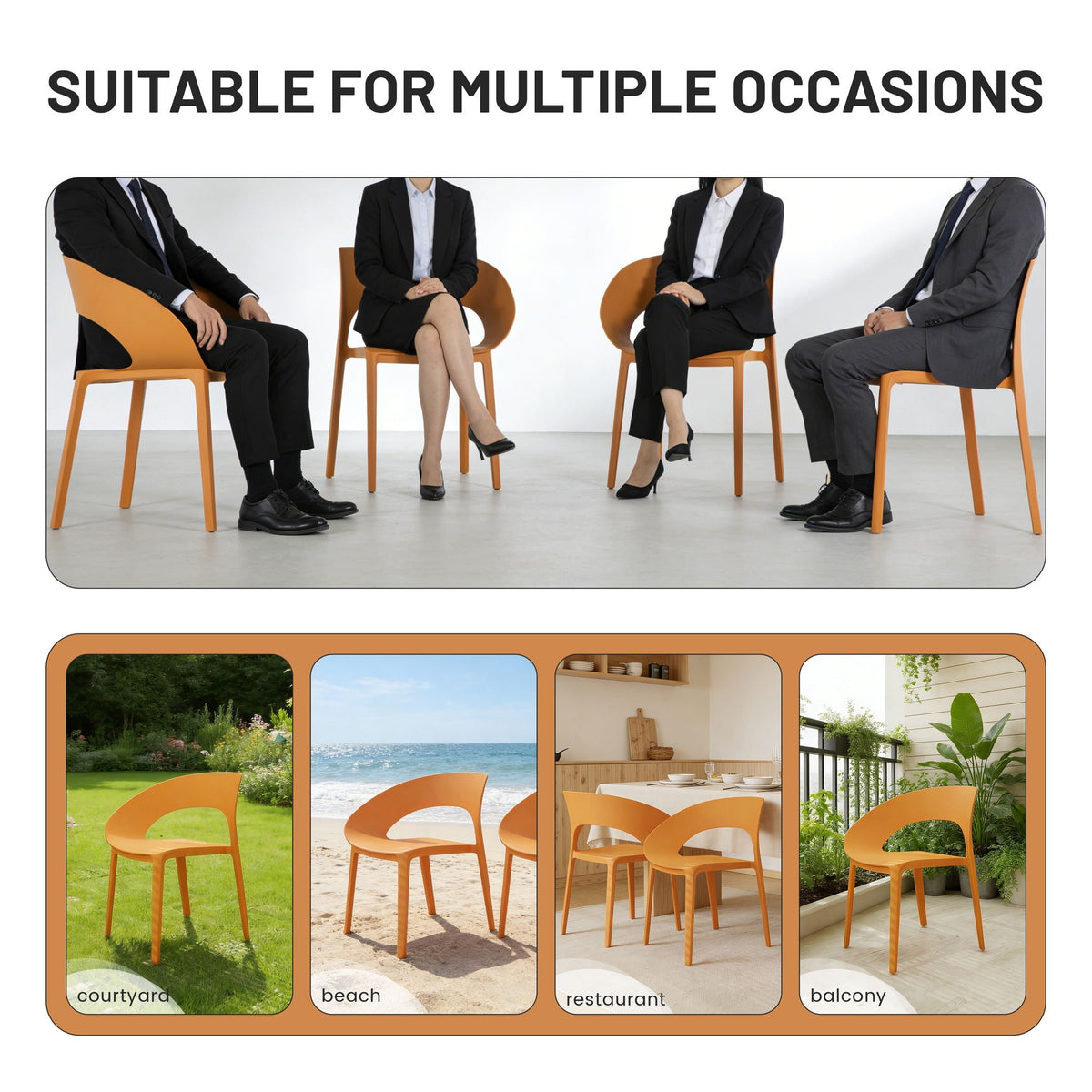 Orange 4-piece outdoor set with folding table by HouseOfZazla on Tampa Home & Garden Store