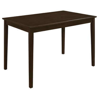 Cappuccino rectangular dining table with dark brown finish and straight legs HouseOfZazla on Tampa Home & Garden Store