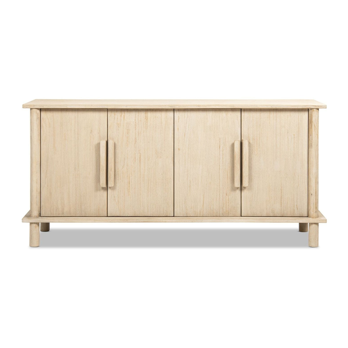 Natural reclaimed wood 4-door sideboard buffet with streamlined storage on Tampa Home & Garden Store