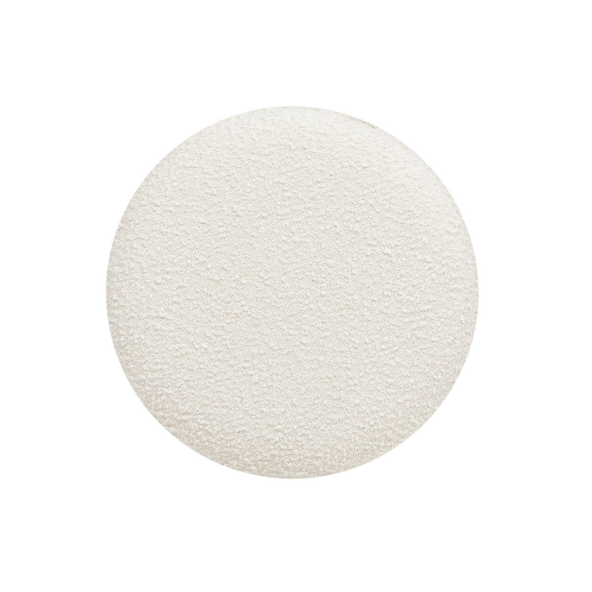 Round upholstered storage ottoman in white boucle fabric by HouseOfZazla on Tampa Home & Garden Store
