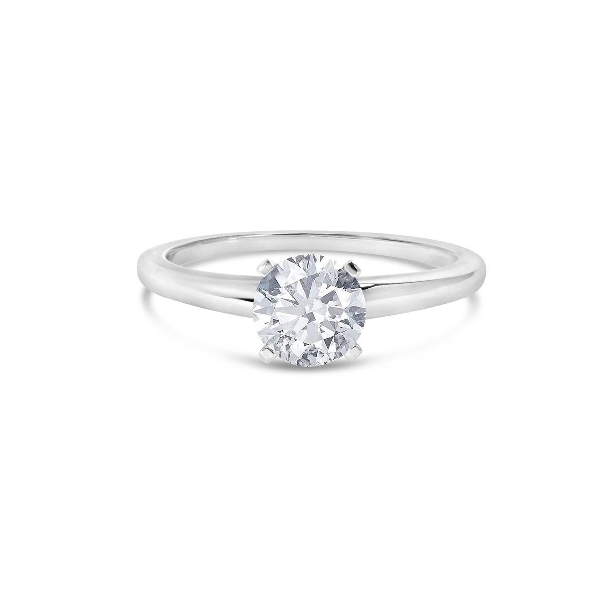 Ring 14K white gold solitaire with 1.0 ct lab-grown diamond, oval-cut, 4-prong, size 7, Bids.com on Tampa Home & Garden Store