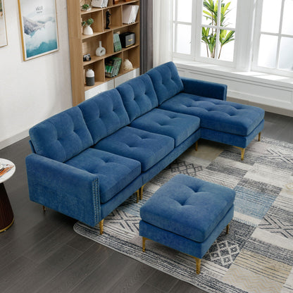Modern Convertible Sectional Sofa and Ottoman