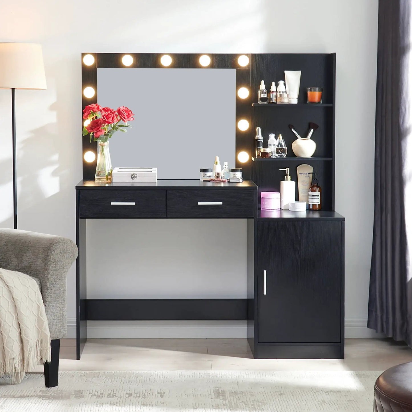 Vanity Desk With Mirror and Lights Dressing Table