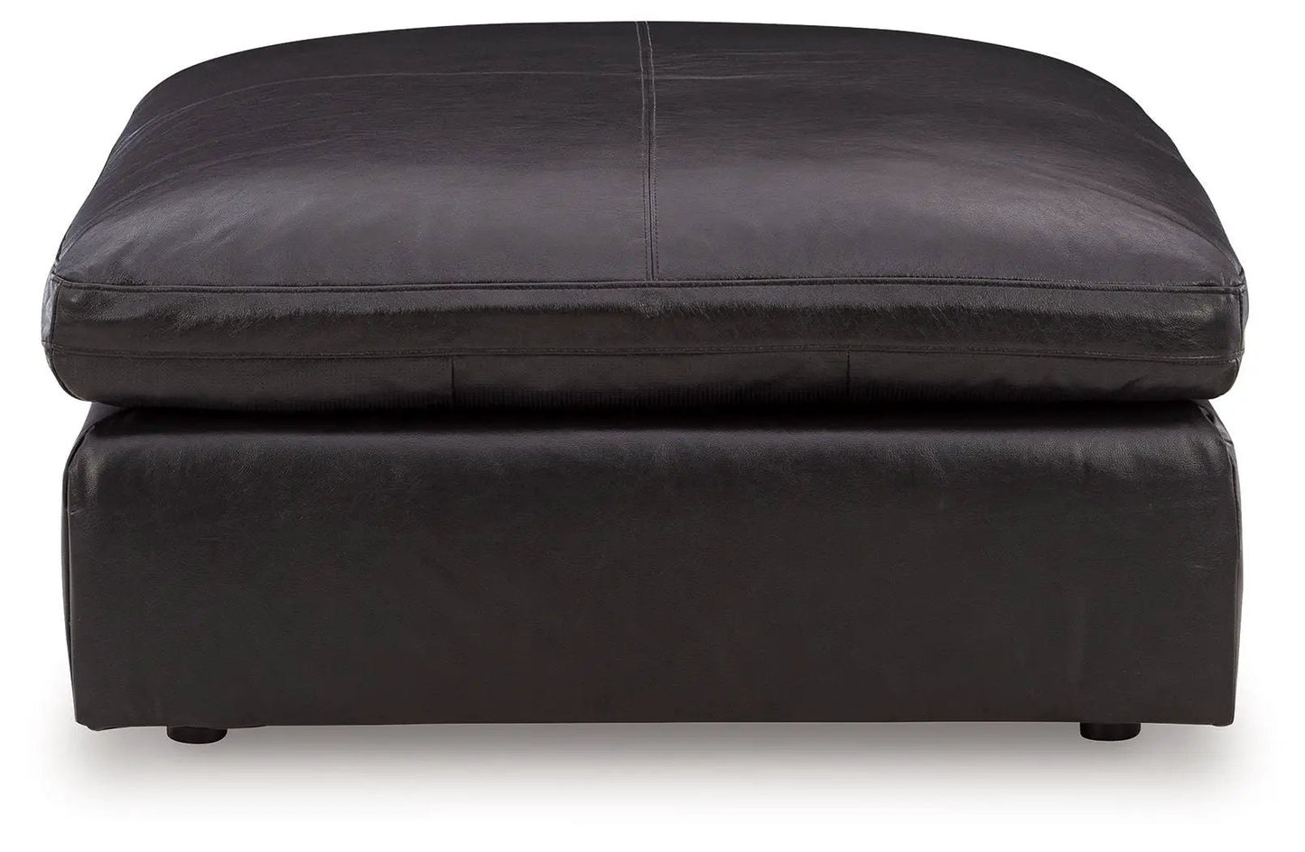 Emilia Oversized Accent Ottoman Leather and Faux