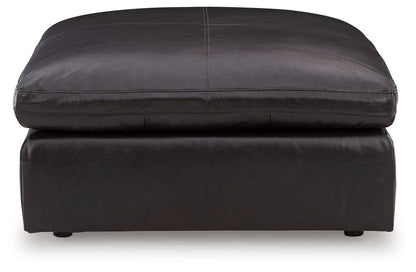 Emilia Oversized Accent Ottoman Leather and Faux