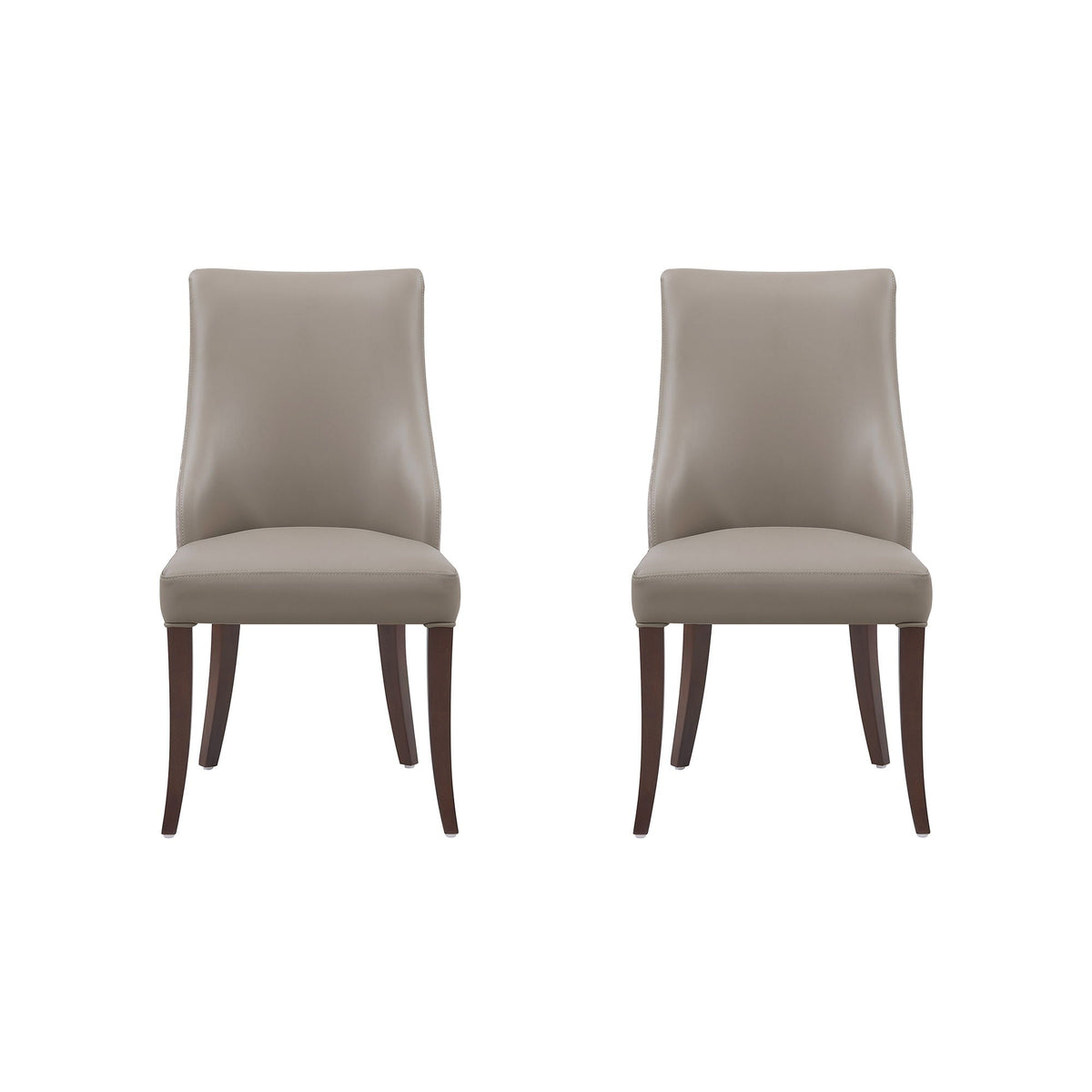 HouseOfZazla gray dining chair set of 2 with leatherette upholstery and dark wood legs on Tampa Home & Garden Store