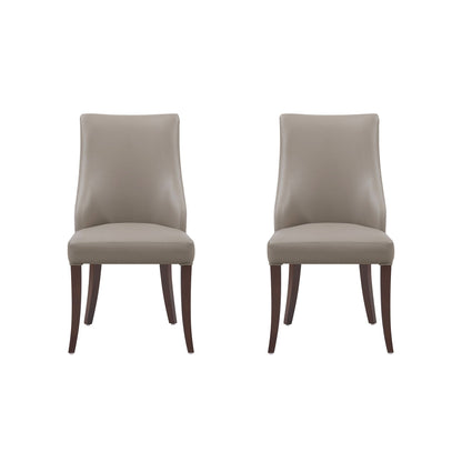 HouseOfZazla gray dining chair set of 2 with leatherette upholstery and dark wood legs on Tampa Home & Garden Store