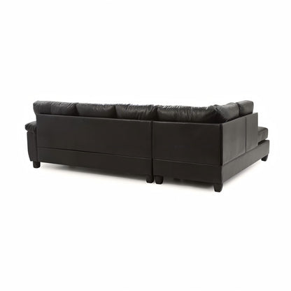 Gallant Sectional by HouseOfZazla in black leather with tufted cushions and lowprofile arms on Tampa Home & Garden Store
