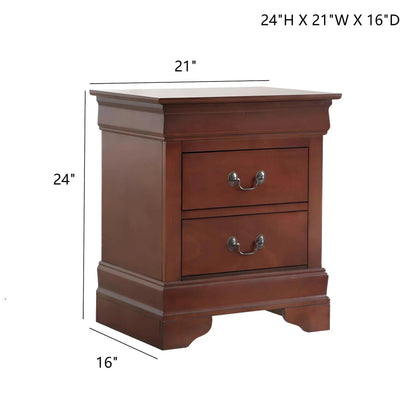 Traditional style 3-drawer nightstand in dark cherry with metal pulls by Unique Piece Furniture on Tampa Home & Garden Store
