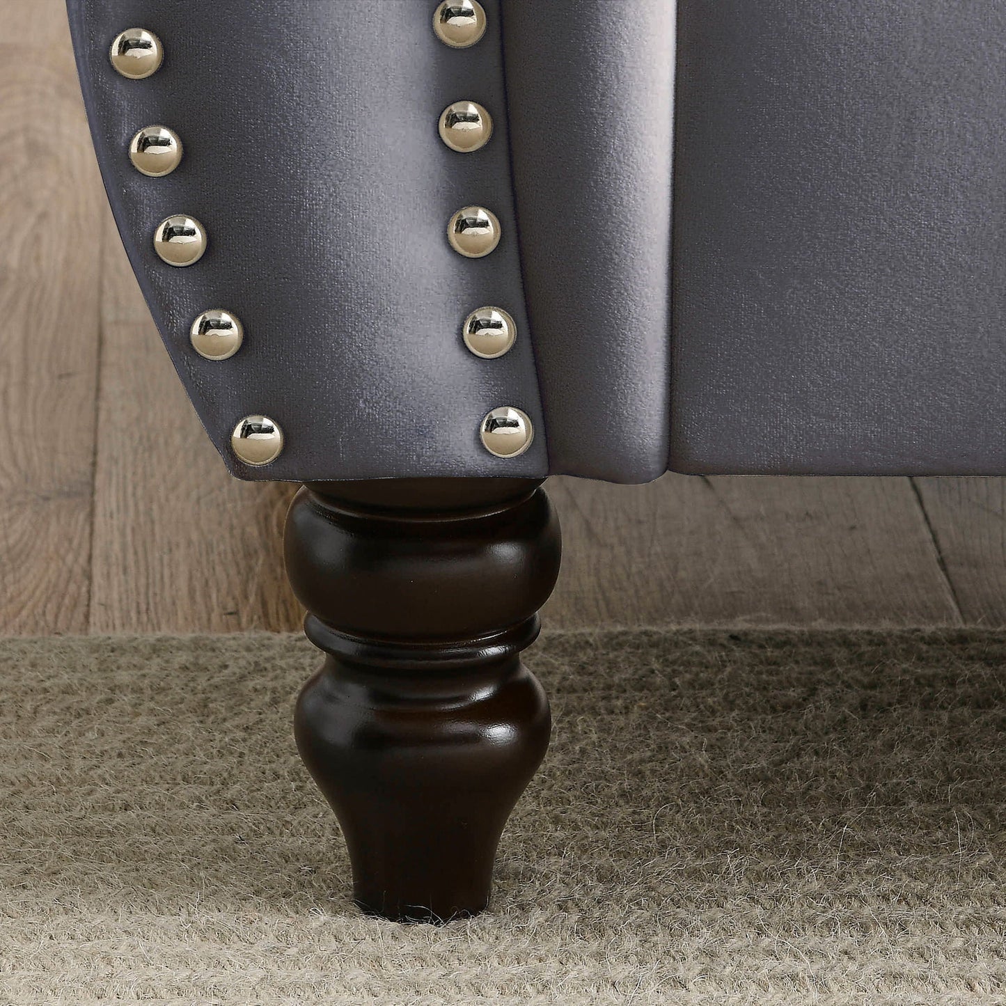Chesterfield Sofa With Nailhead Trim and Cushions