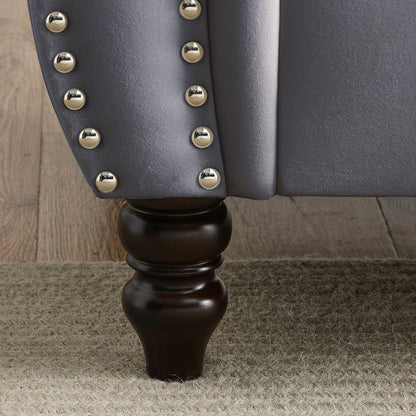 Chesterfield Sofa With Nailhead Trim and Cushions