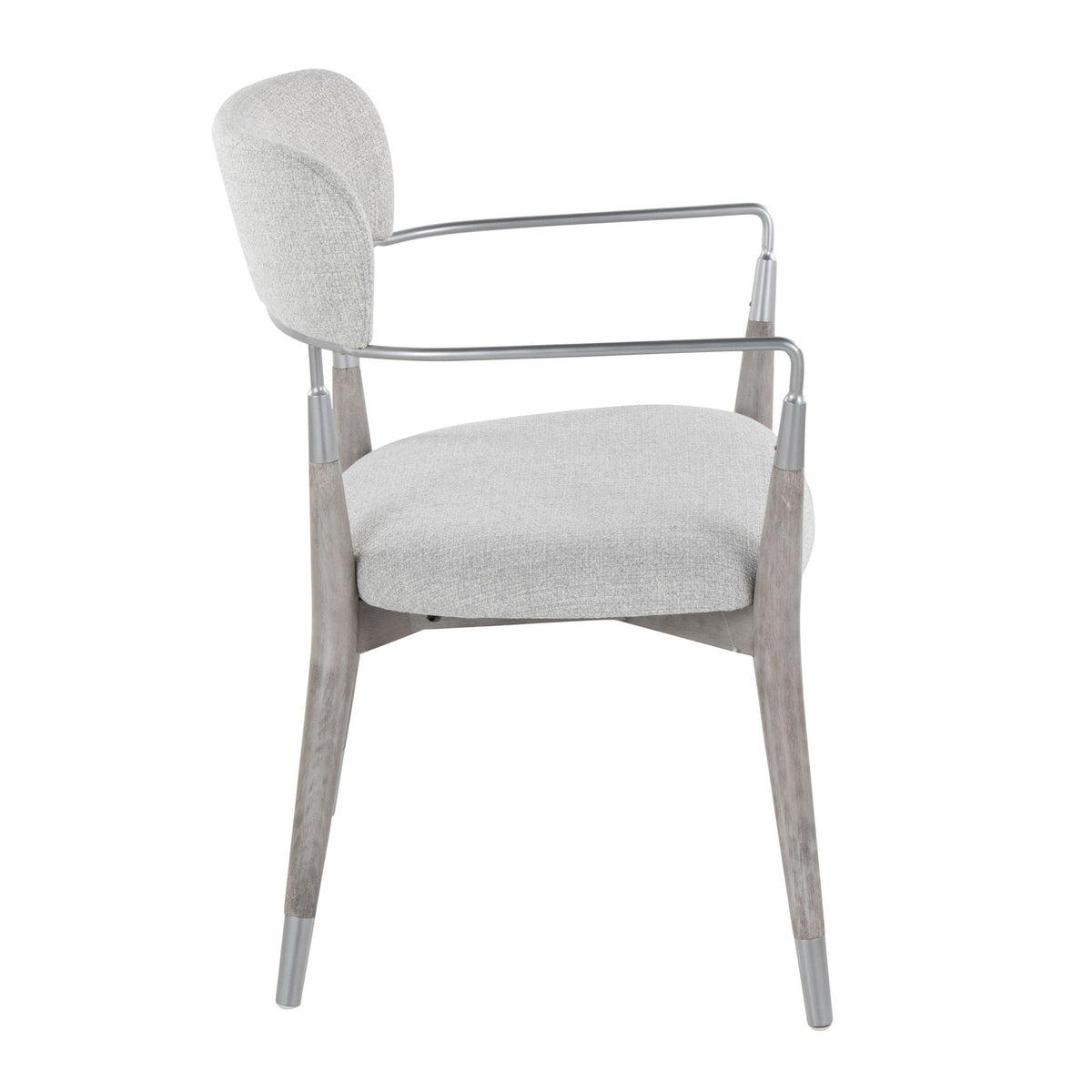 HouseOfZazla Savannah Contemporary chair with upholstered light gray fabric and metal frame on Tampa Home & Garden Store