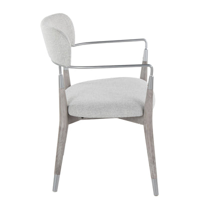 HouseOfZazla Savannah Contemporary chair with upholstered light gray fabric and metal frame on Tampa Home & Garden Store