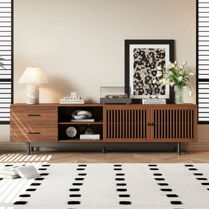 78in Walnut TV Stand for 85in TVs with deep drawers Unique Piece Furniture on Tampa Home & Garden Store