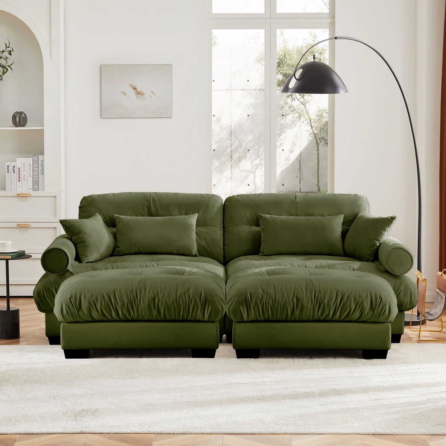 Oversized Modular Sofa with Movable Ottoman